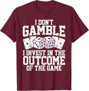 Funny Gambling Art Women Casino Poker Player Gambler T-Shirt - T-Shirt | Maroon