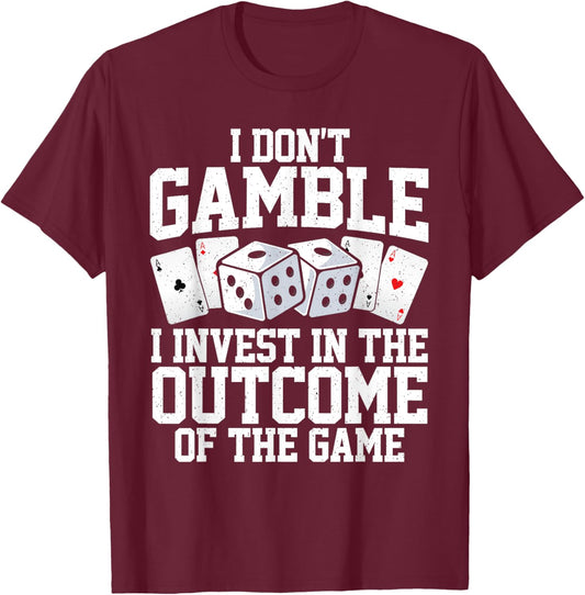 Funny Gambling Art Women Casino Poker Player Gambler T-Shirt - T-Shirt | Maroon