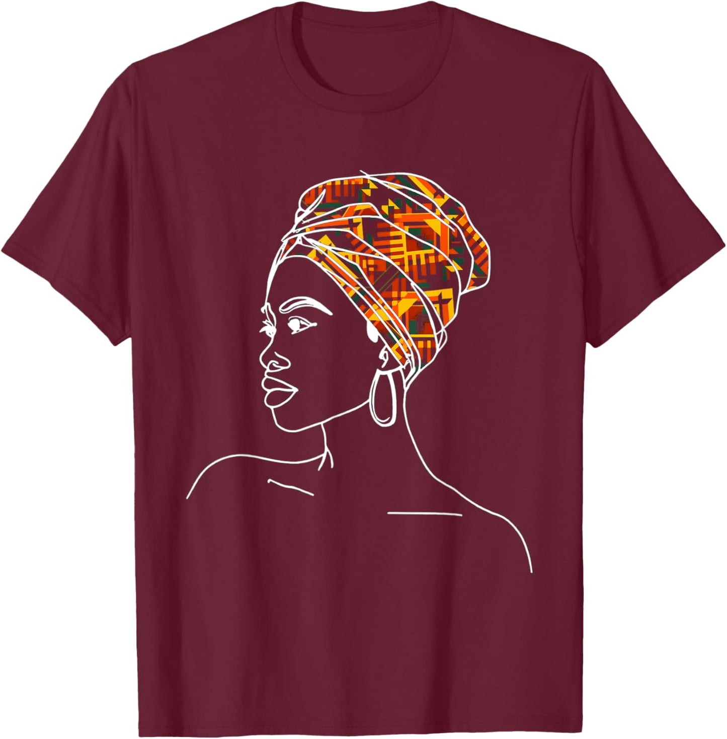 Kente Tribal Africa Dashiki Print African Lover Damen T-Shirt - T-Shirt | Maroon