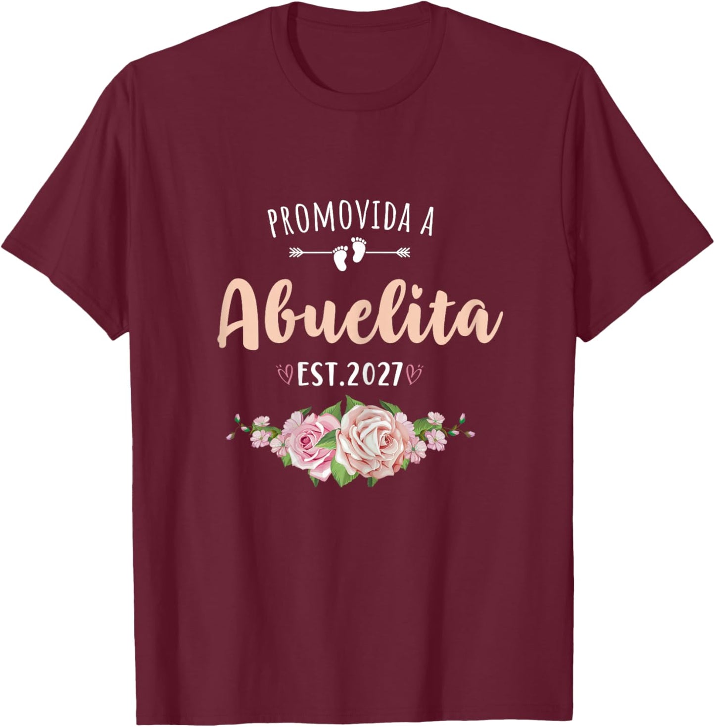 Promovida A Abuelita 2027 Spanish Pregnancy Announcement T-Shirt - T-Shirt | Maroon