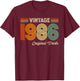 Vintage 1986 Original Parts Birthday 1986 Men Women Vintage T-Shirt - T-Shirt | Maroon
