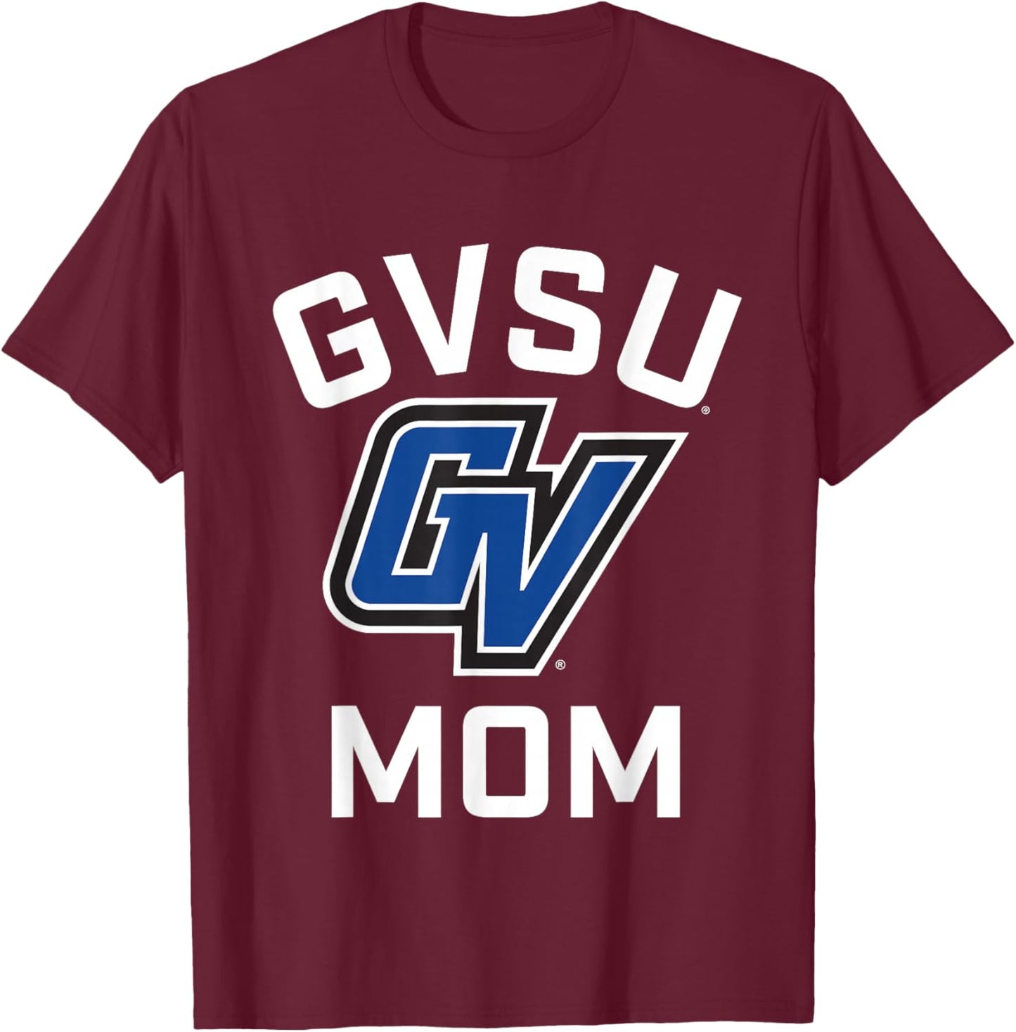 Grand Valley State University GVSU Lakers Arched Mom T-Shirt - T-Shirt | Maroon