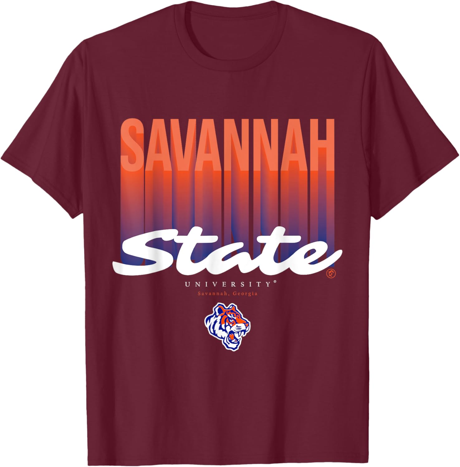 The Yard Essentials - Savannah State University - SSU Fade T-Shirt - T-Shirt | Maroon