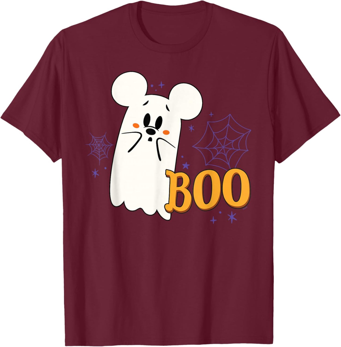 Disney Mickey Mouse Cute Little Ghost Boo Halloween T-Shirt - T-Shirt | Maroon