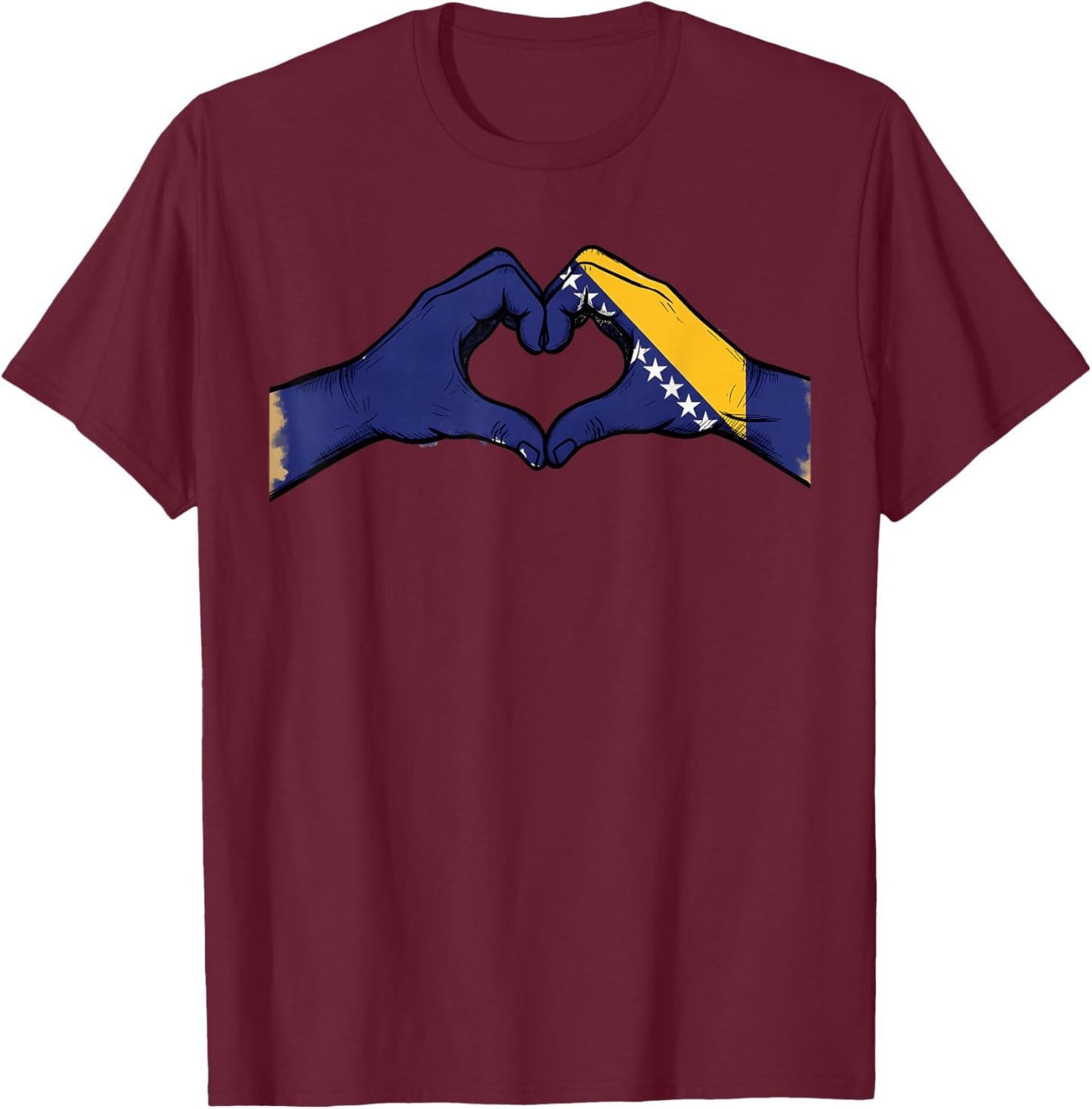 Bosnien und Herzegowina Flagge Bosnische Wurzeln T-Shirt - T-Shirt | Maroon