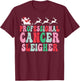 Professional Cancer Sleigher Oncology Christmas Nurse Women T-Shirt - T-Shirt | Maroon