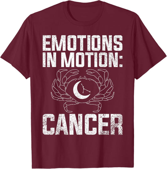 Emotions in Motion Cancer Zodiac T-Shirt - T-Shirt | Maroon