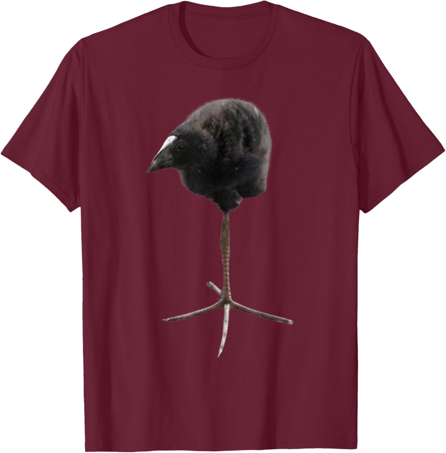 Pukeko Meme -Adults, Kids Classic Straight Black T-Shirt - T-Shirt | Maroon