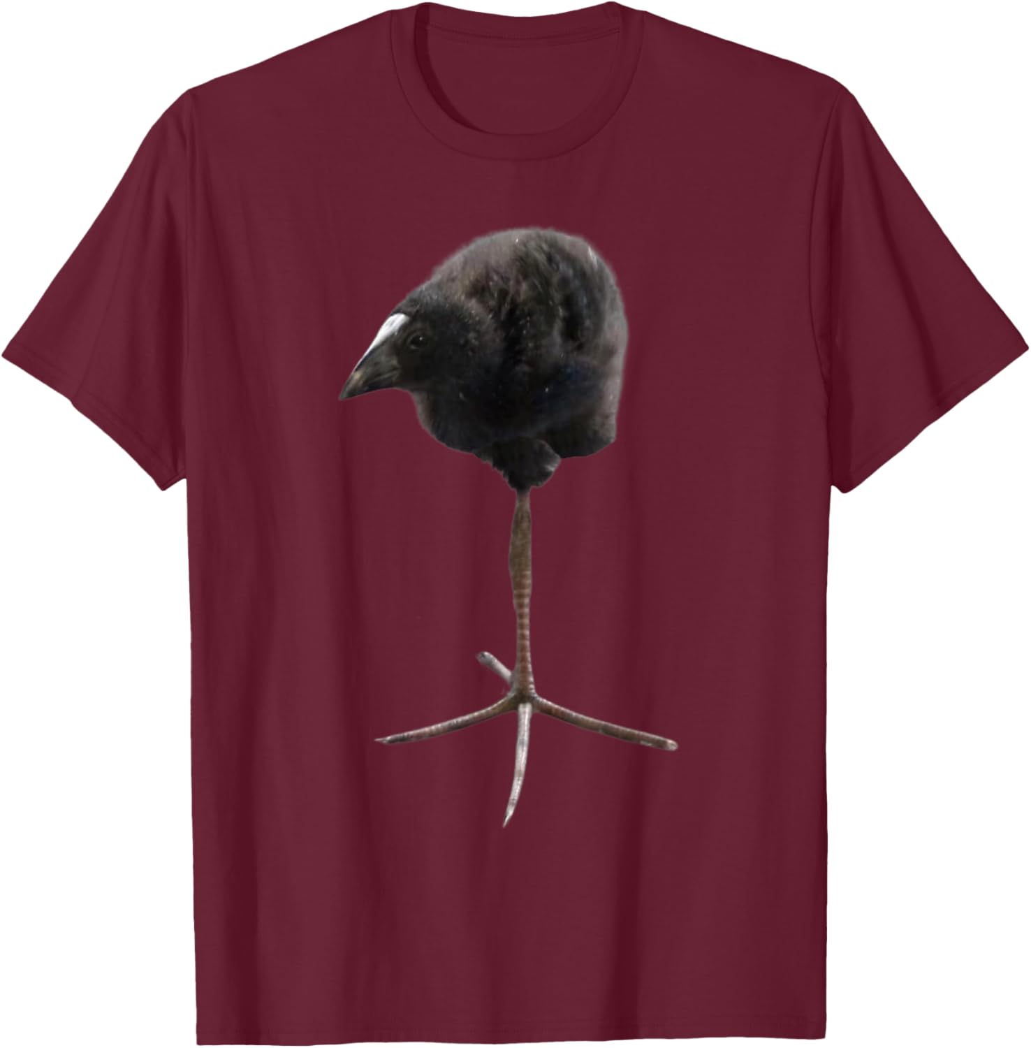 Pukeko Meme -Adults, Kids Classic Straight Black T-Shirt - T-Shirt | Maroon