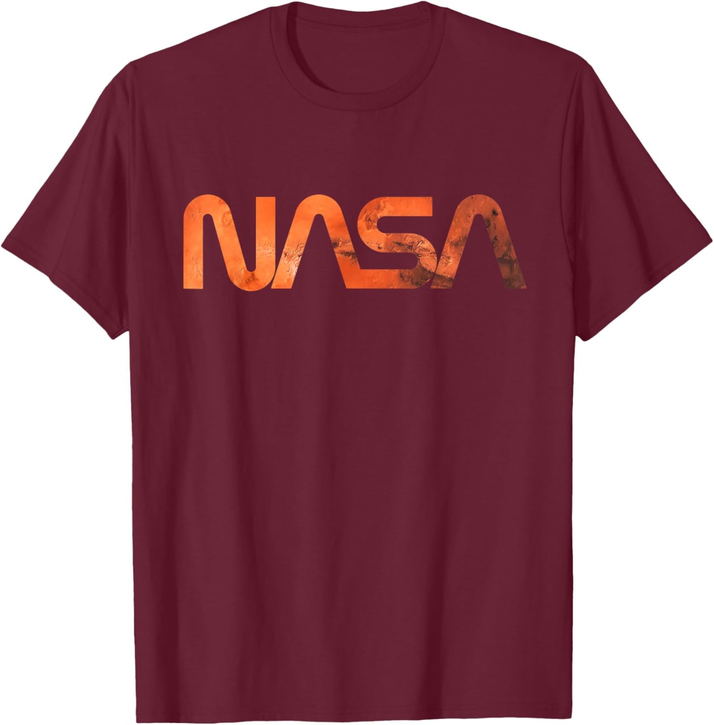 Cool NASA Worm Logo Vintage Retro Space Planet Mars Graphic T-Shirt - T-Shirt | Maroon