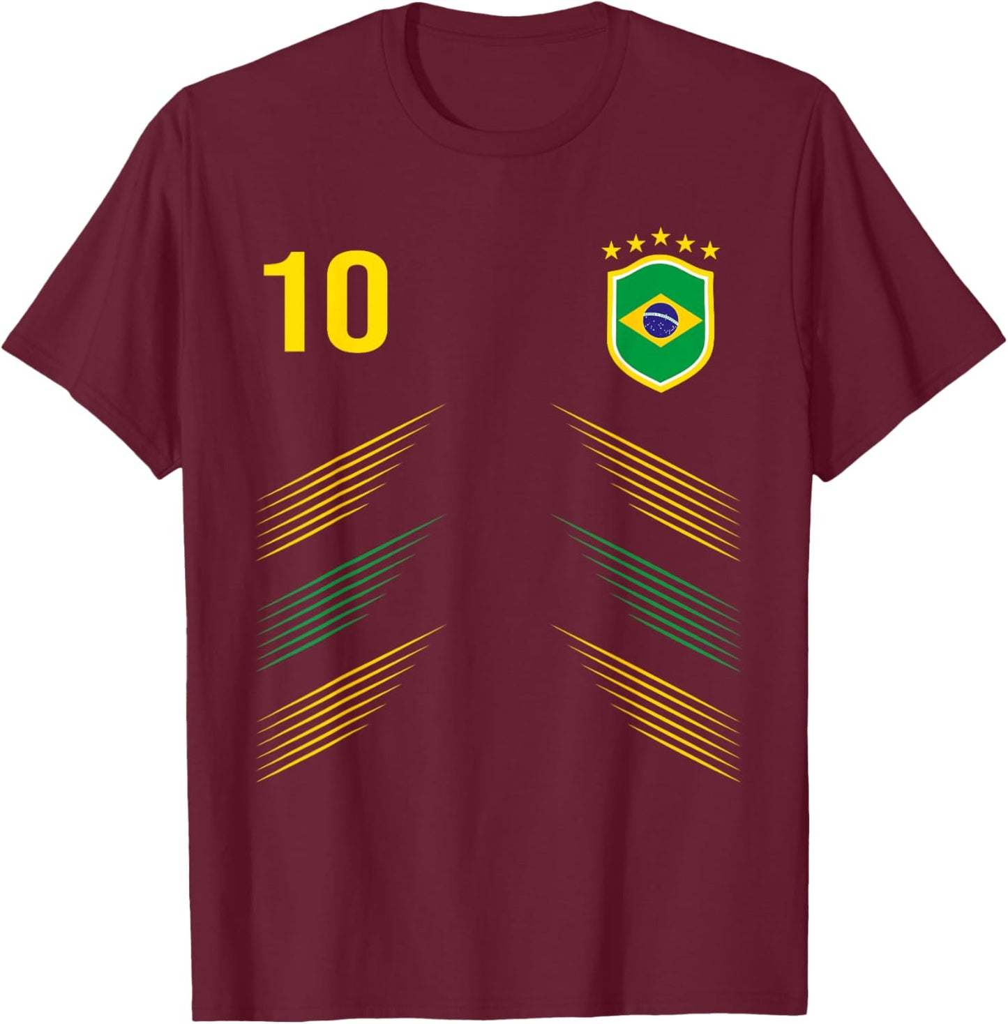 Brazil Flag Brazilian Pride Lovers T-Shirt - T-Shirt | Maroon