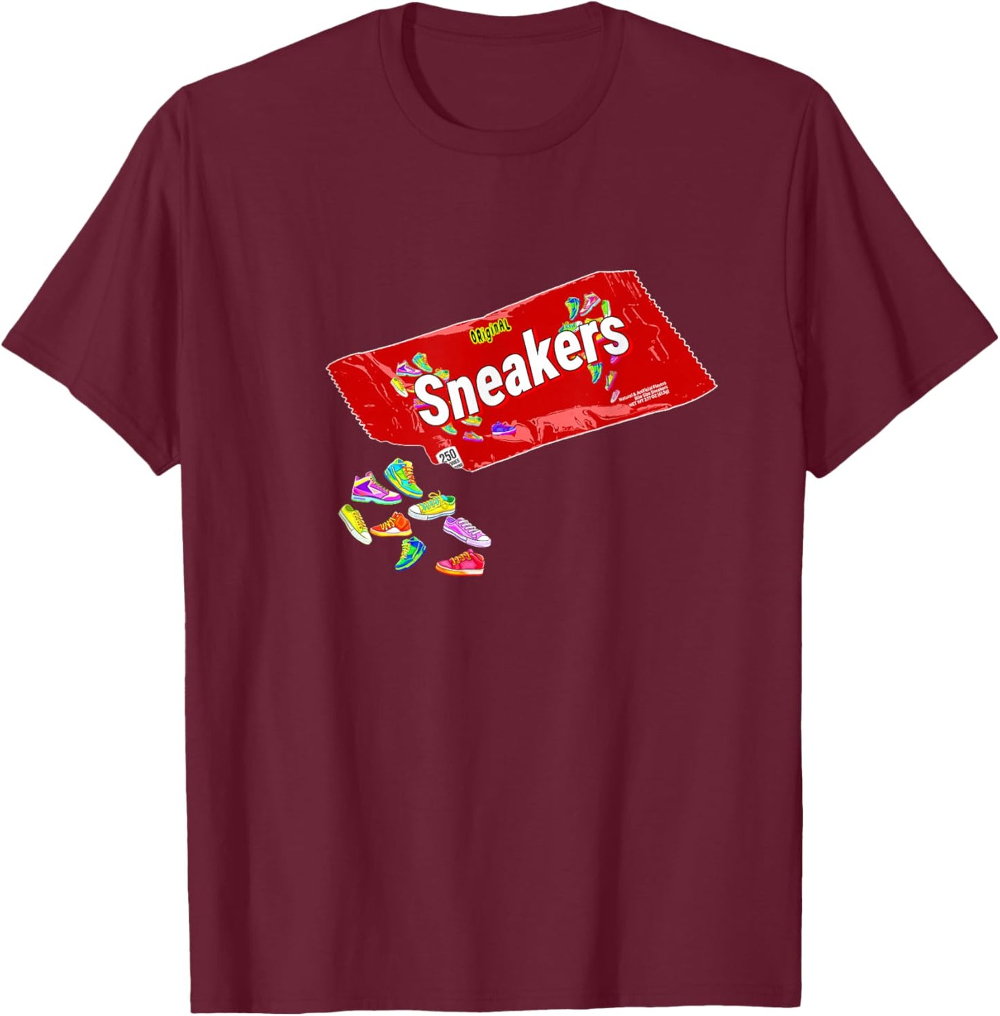 Sneakers are My Sweet Tooth Sneaker Candy Red Sneaker Head T-Shirt - T-Shirt | Maroon