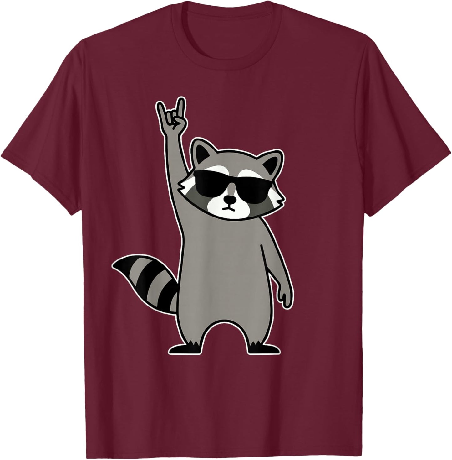 Raccoon Rock Music Band Concert Funny Raccoon T-Shirt - T-Shirt | Maroon