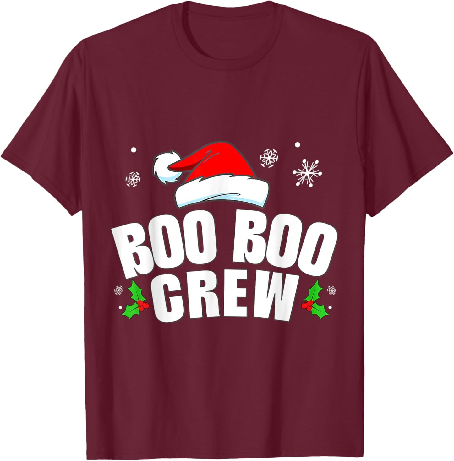Christmas Boo Boo Crew Men Women Buffalo Plaid T-Shirt - T-Shirt | Maroon