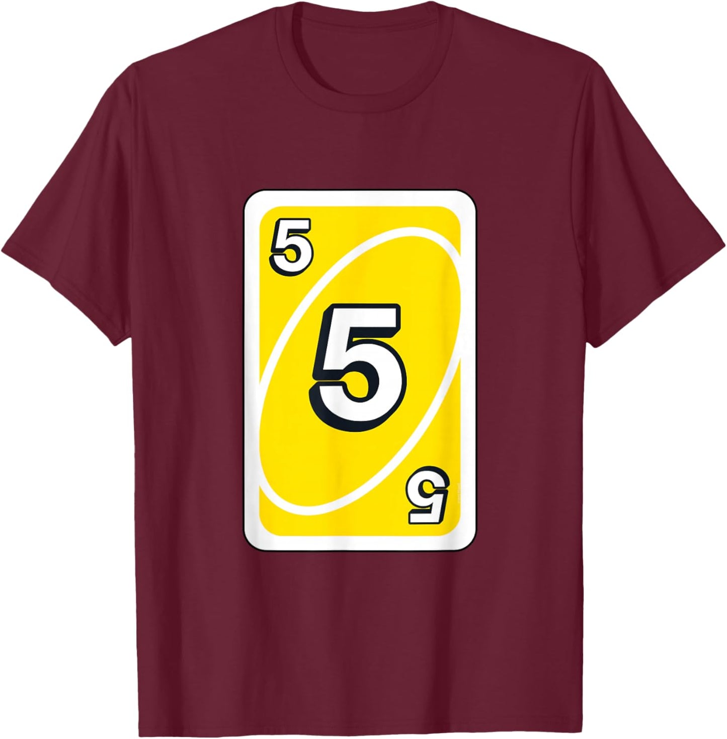 UNO Halloween Yellow 5 Cards T-Shirt - T-Shirt | Maroon