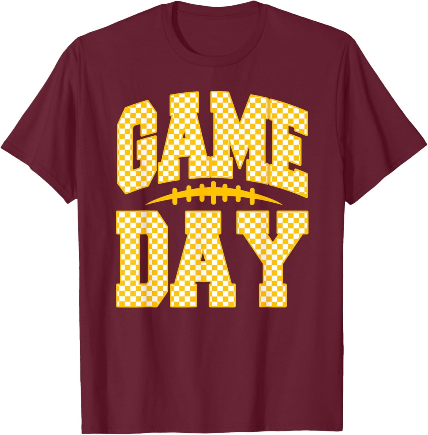 Game Day Football Season Football Mama Girl Black Gold Vibes T-Shirt - T-Shirt | Maroon
