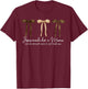 Jesus Made Her A Mama Christian Faith Retro Coquette Bow T-Shirt - T-Shirt | Maroon