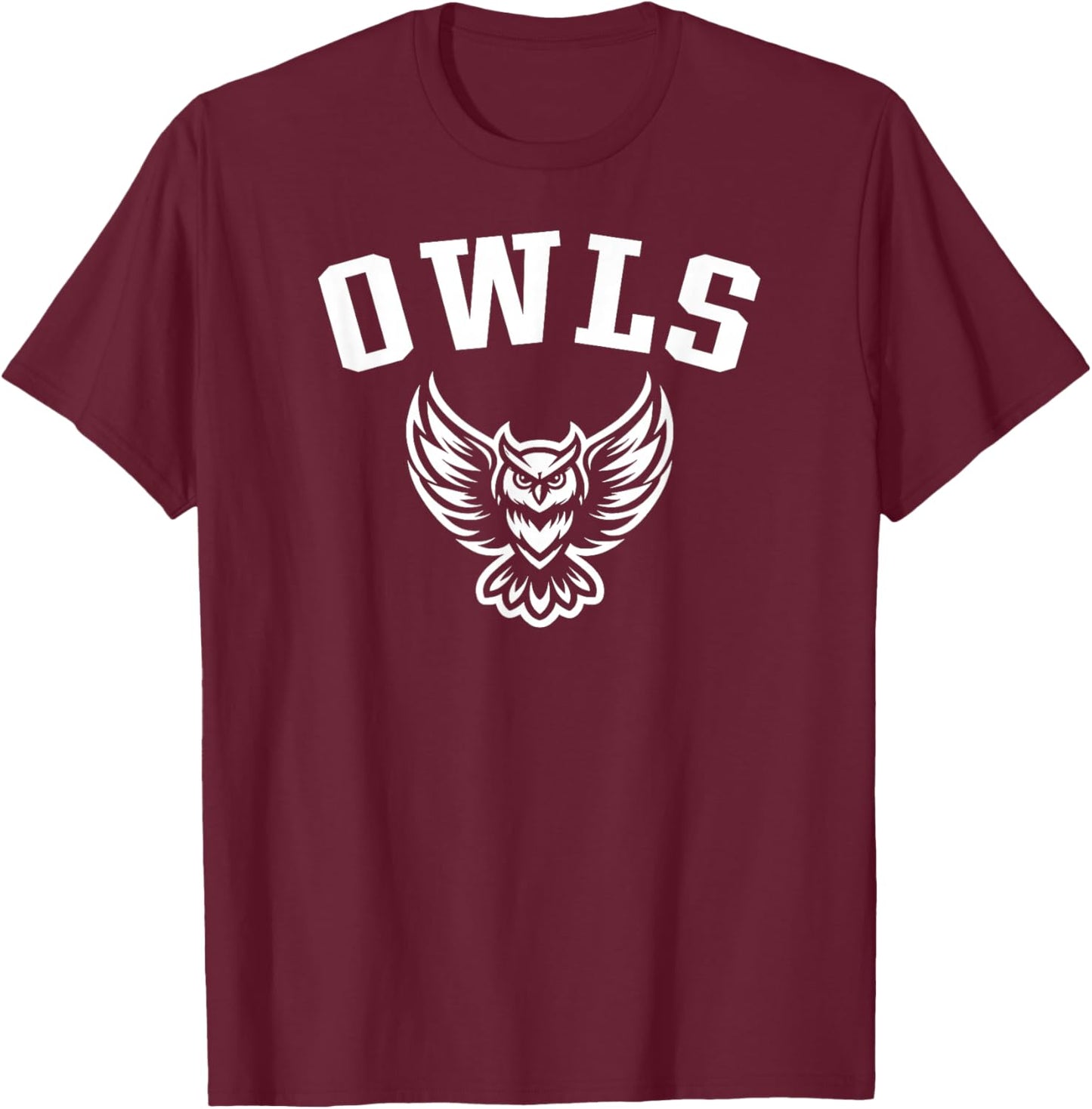 Owls Mascot for Youth Teams Players and Fans T-Shirt - T-Shirt | Maroon