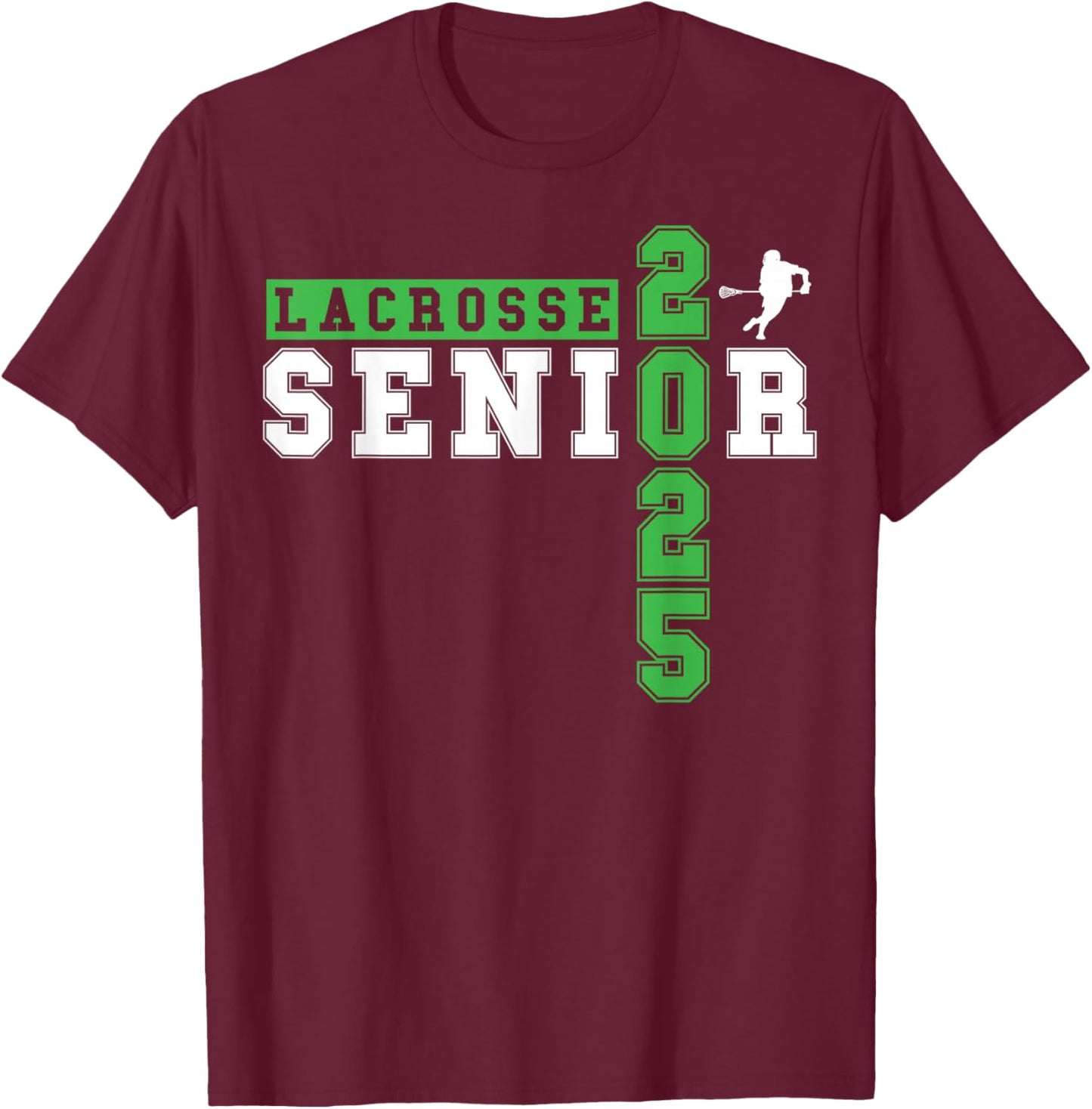 Lacrosse Senior Night Lacrosse Senior 2025 Graduation 17 T-Shirt - T-Shirt | Maroon