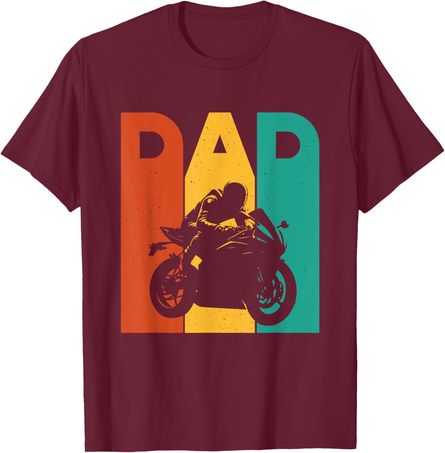 Dad - Biker Motorcycle Motorcycling T-Shirt - T-Shirt | Maroon