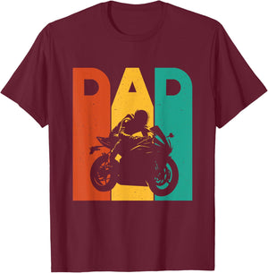 Dad - Biker Motorcycle Motorcycling T-Shirt - T-Shirt | Maroon