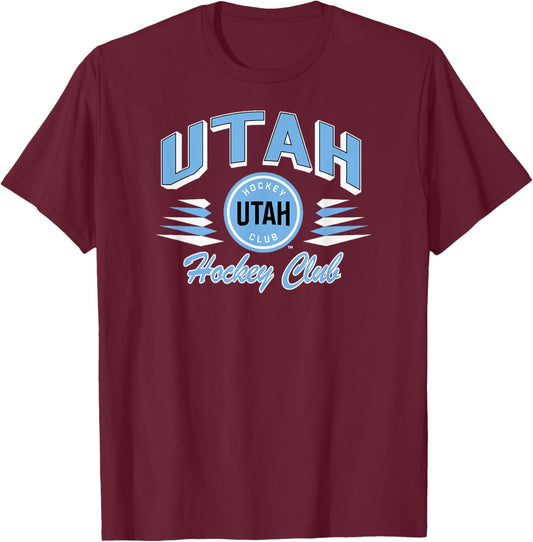 Utah Hockey Club Retro Diamond Dark Heather T-Shirt - T-Shirt | Maroon