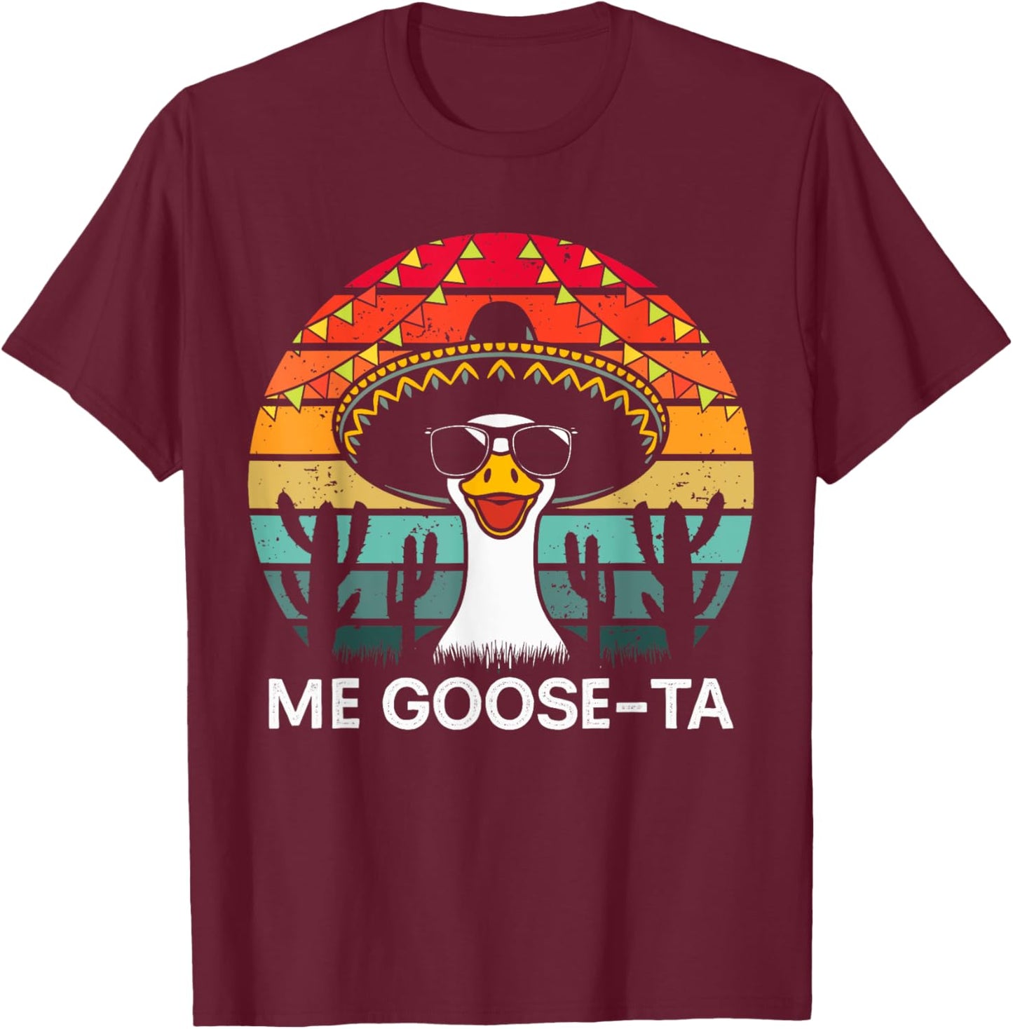 Me Goose Ta Retro Mexican Goose Pun Spanish Men Boys T-Shirt - T-Shirt | Maroon