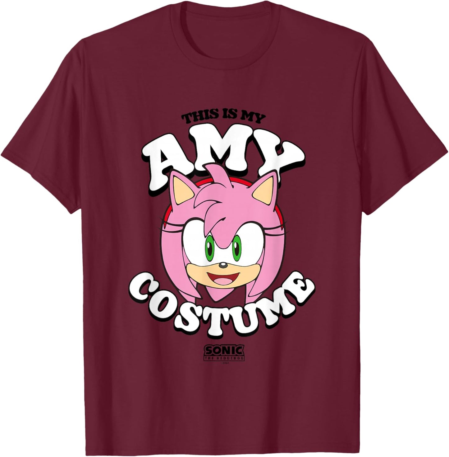 Sonic The Hedgehog Halloween This Is My Amy Costume T-Shirt - T-Shirt | Maroon