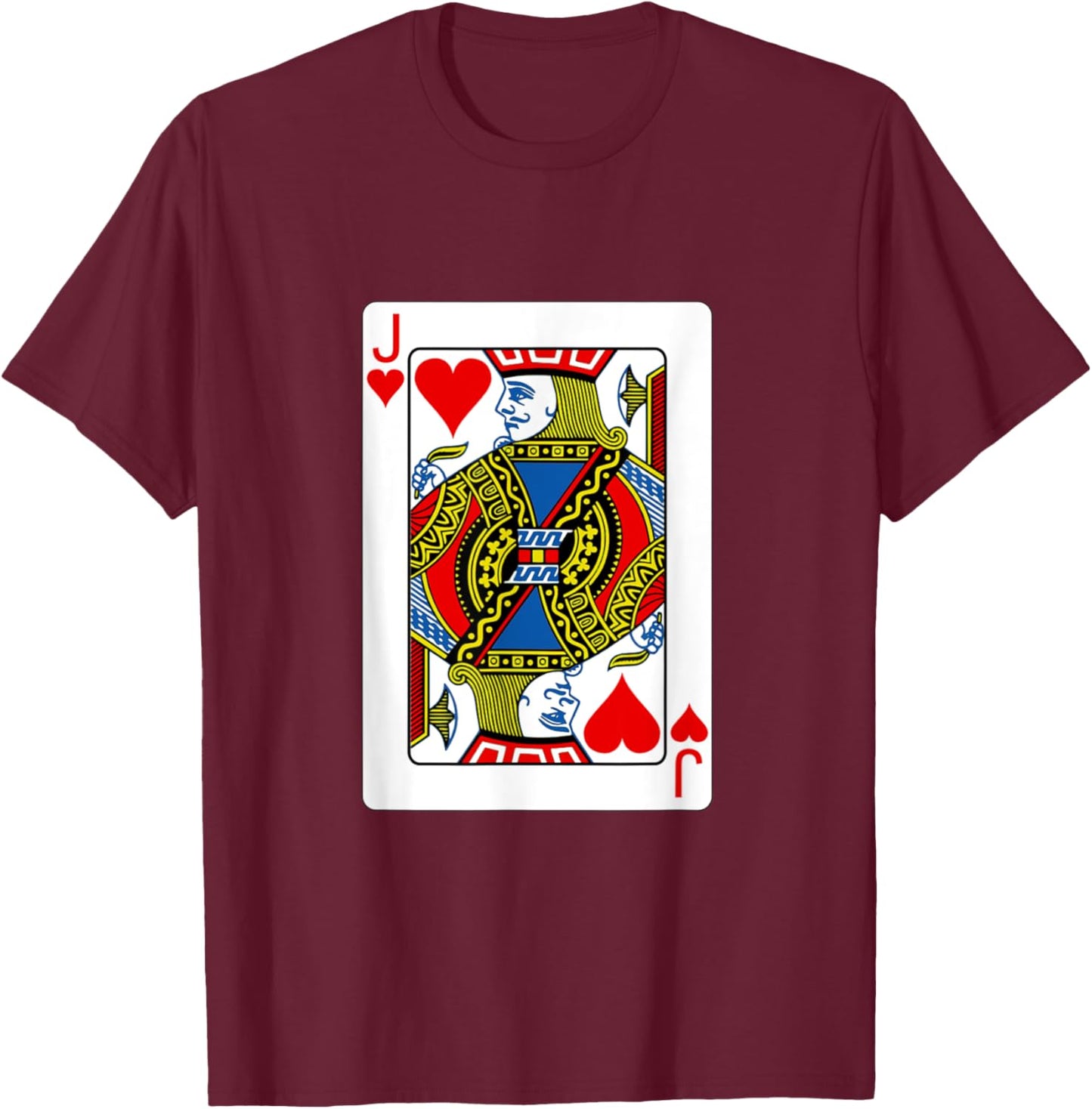 funny halloween shirt 2025 Jack Playing Card Costume fun T-Shirt - T-Shirt | Maroon