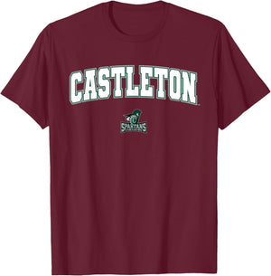 Castleton University Spartans Arch Logo T-Shirt - T-Shirt | Maroon