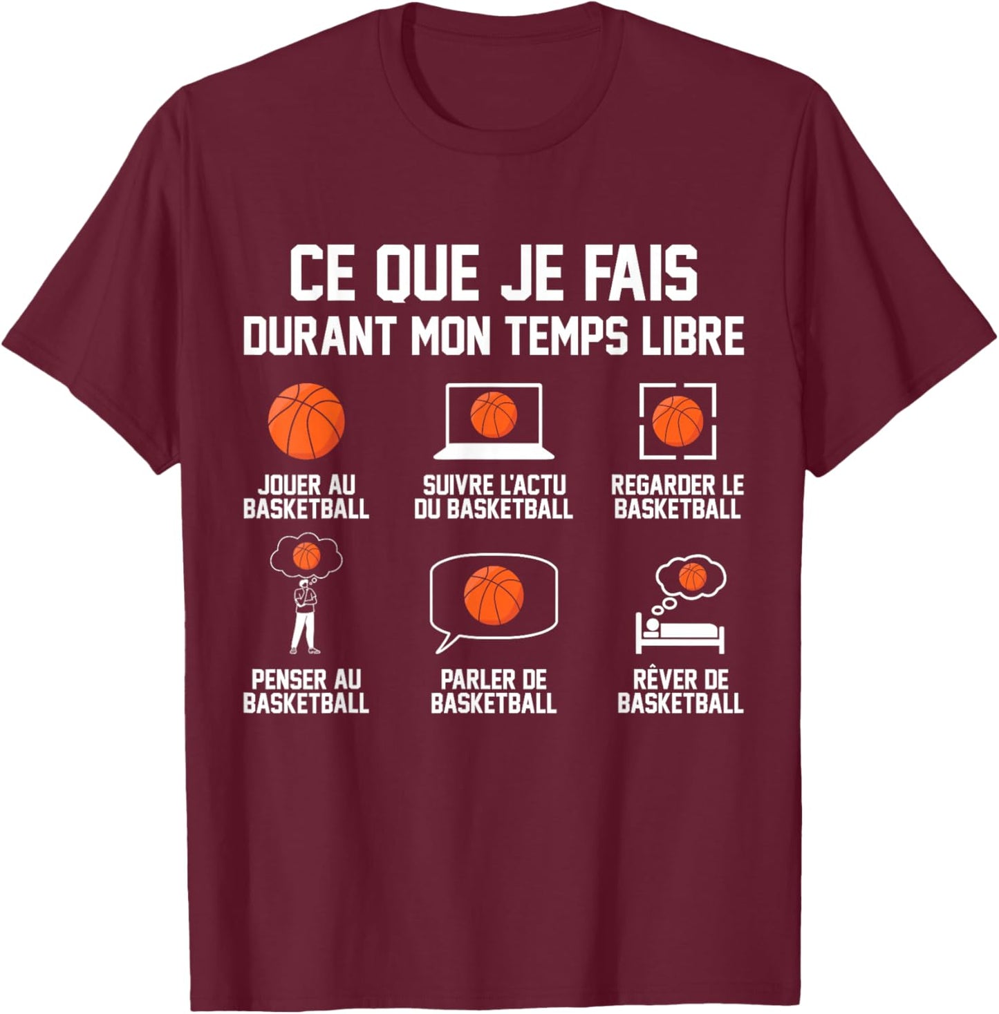 What I Do Basketball Player Basketball Funny Basketball T-Shirt - T-Shirt | Maroon