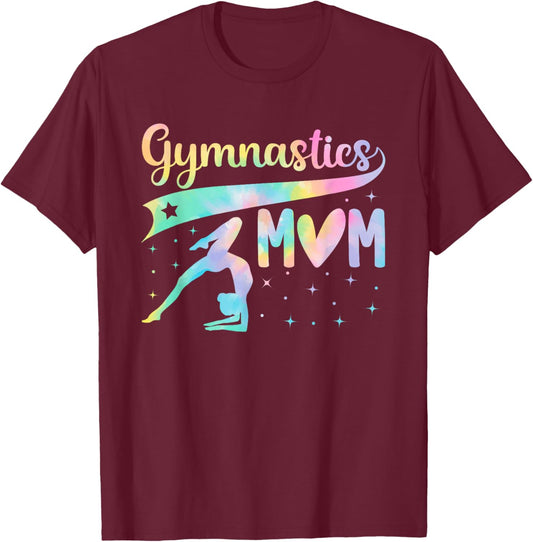 Gymnastics Mom Tie Dye Handstand Girls Women Gymnast T-Shirt - T-Shirt | Maroon