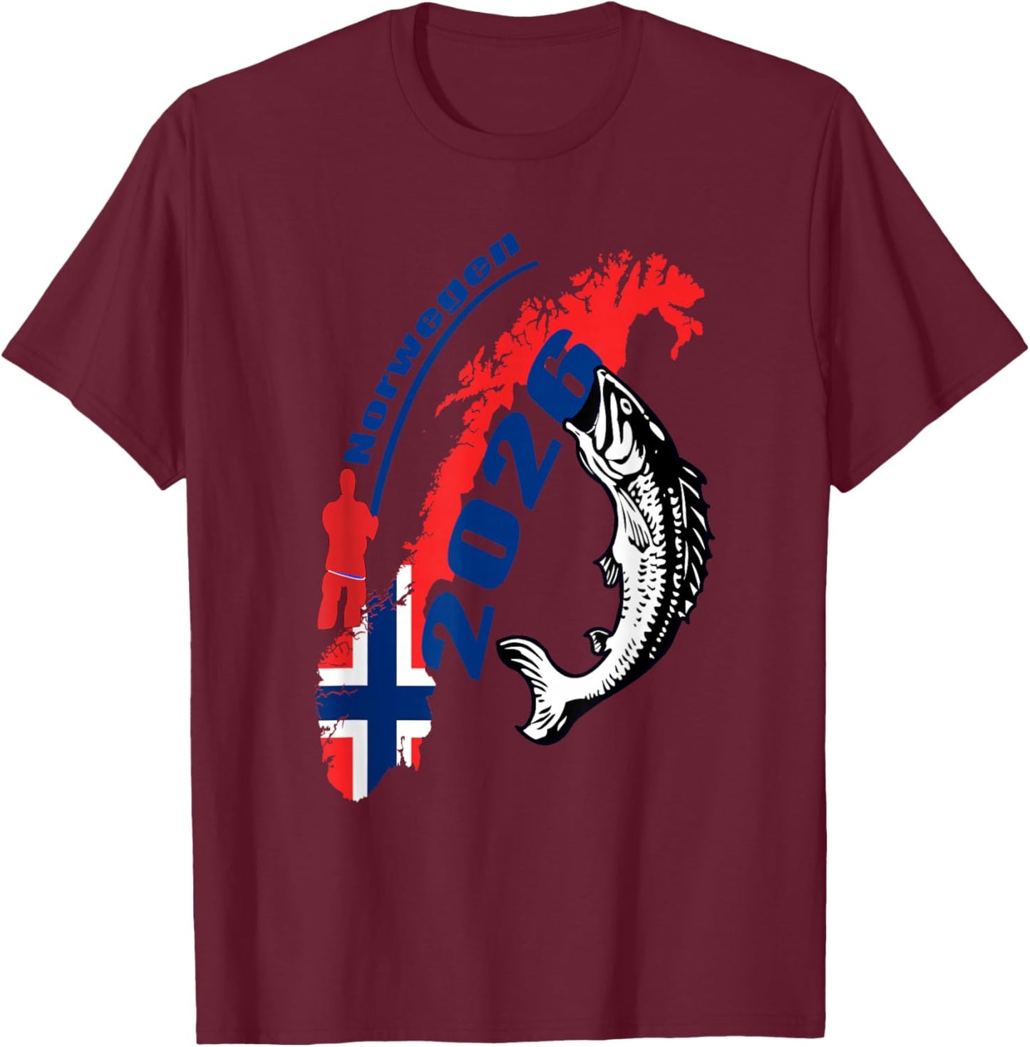 Norwegen 2026 - Angel Tour T-Shirt - T-Shirt | Maroon