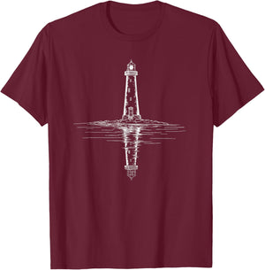 Lighthouse Reflection T-Shirt - T-Shirt | Maroon