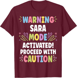 SARA Personalized Name Funny Cute Custom SARA Name T-Shirt - T-Shirt | Maroon