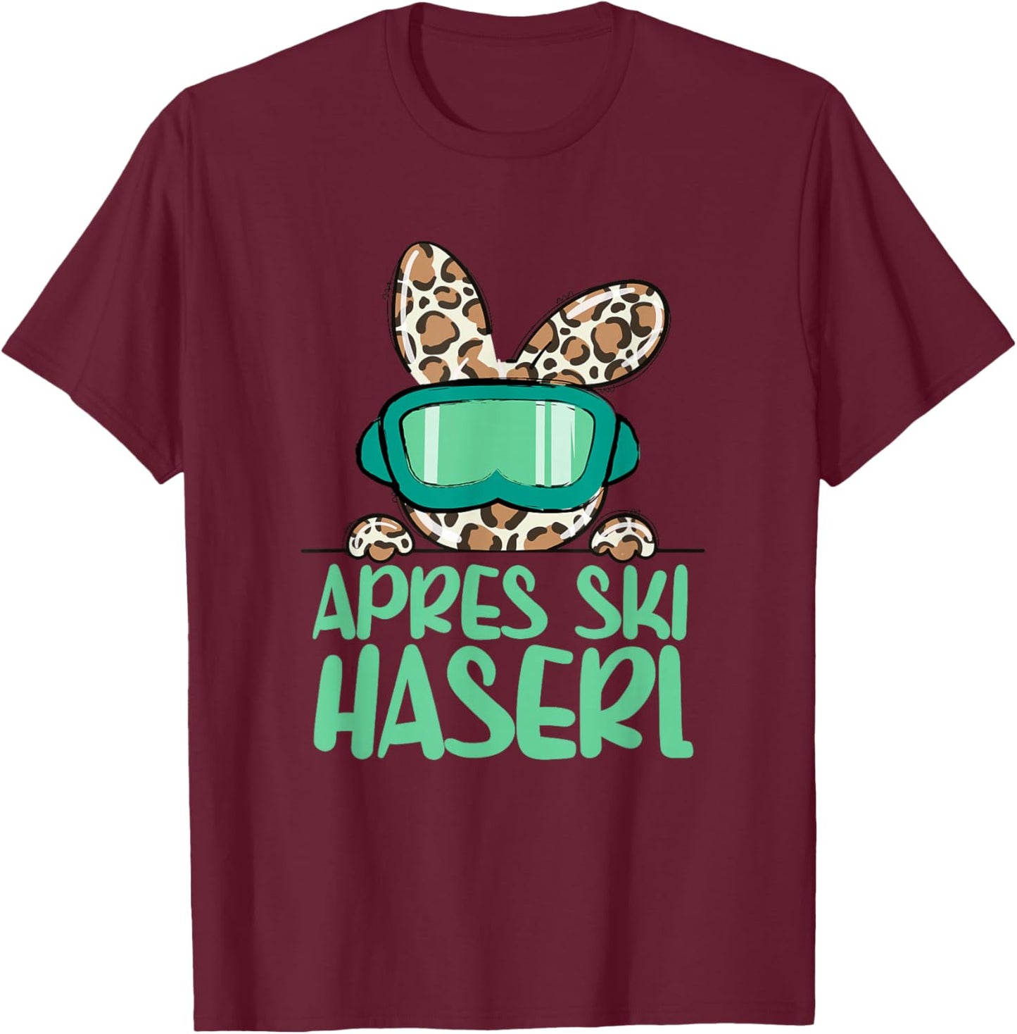 apreski Haserl, Skier Apresskiparty Leoprint T-Shirt - T-Shirt | Maroon