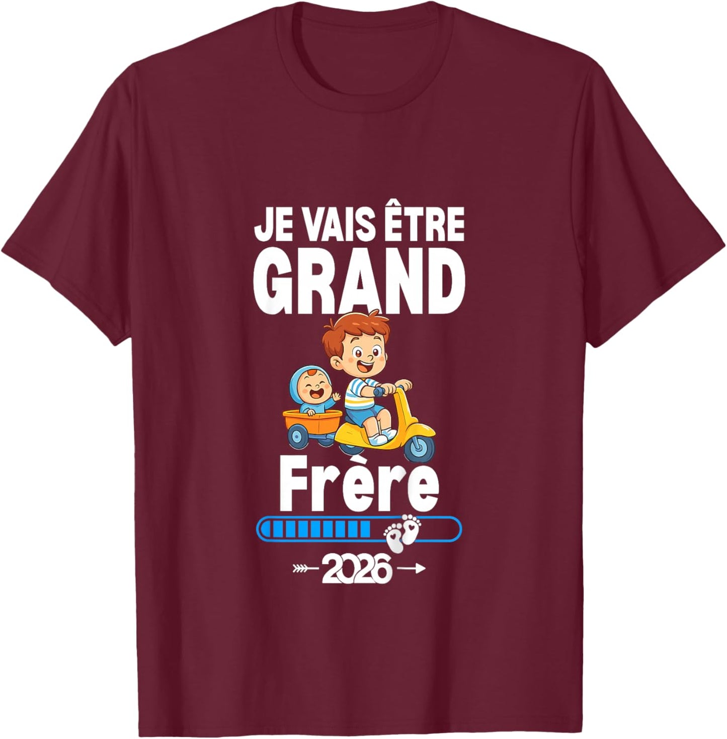 Kid I Will Be Big Brother 2026 Boy Future Big Brother Funny T-Shirt - T-Shirt | Maroon