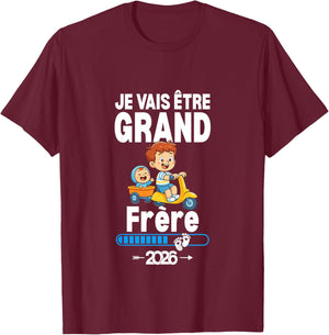 Kid I Will Be Big Brother 2026 Boy Future Big Brother Funny T-Shirt - T-Shirt | Maroon