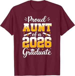 Proud Aunt of A 2026 Graduate Senior 2026 Family Matching T-Shirt - T-Shirt | Maroon