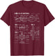 World War 2 American Aircraft B-25 Mitchell Bomber blueprint T-Shirt - T-Shirt | Maroon