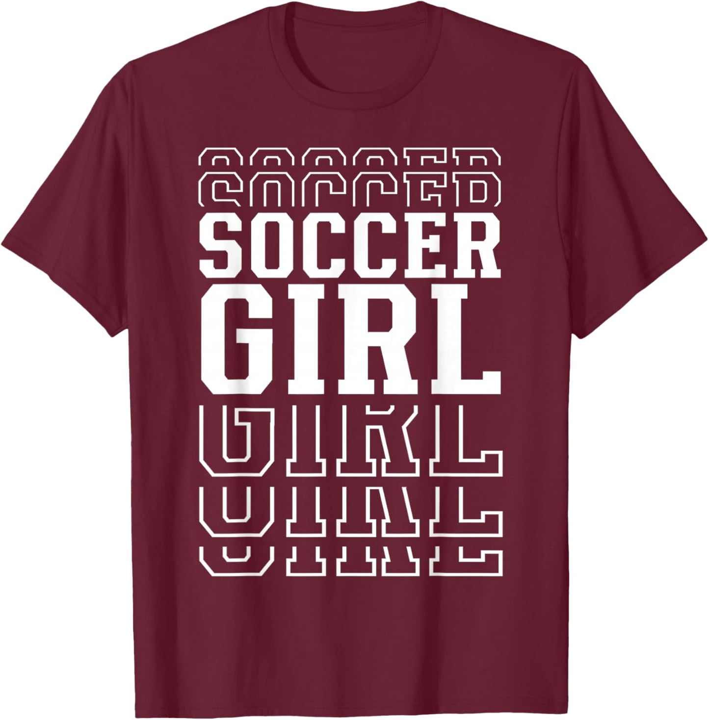 Soccer Girl Funny Layered Text Daughter Youth Kids T-Shirt - T-Shirt | Maroon