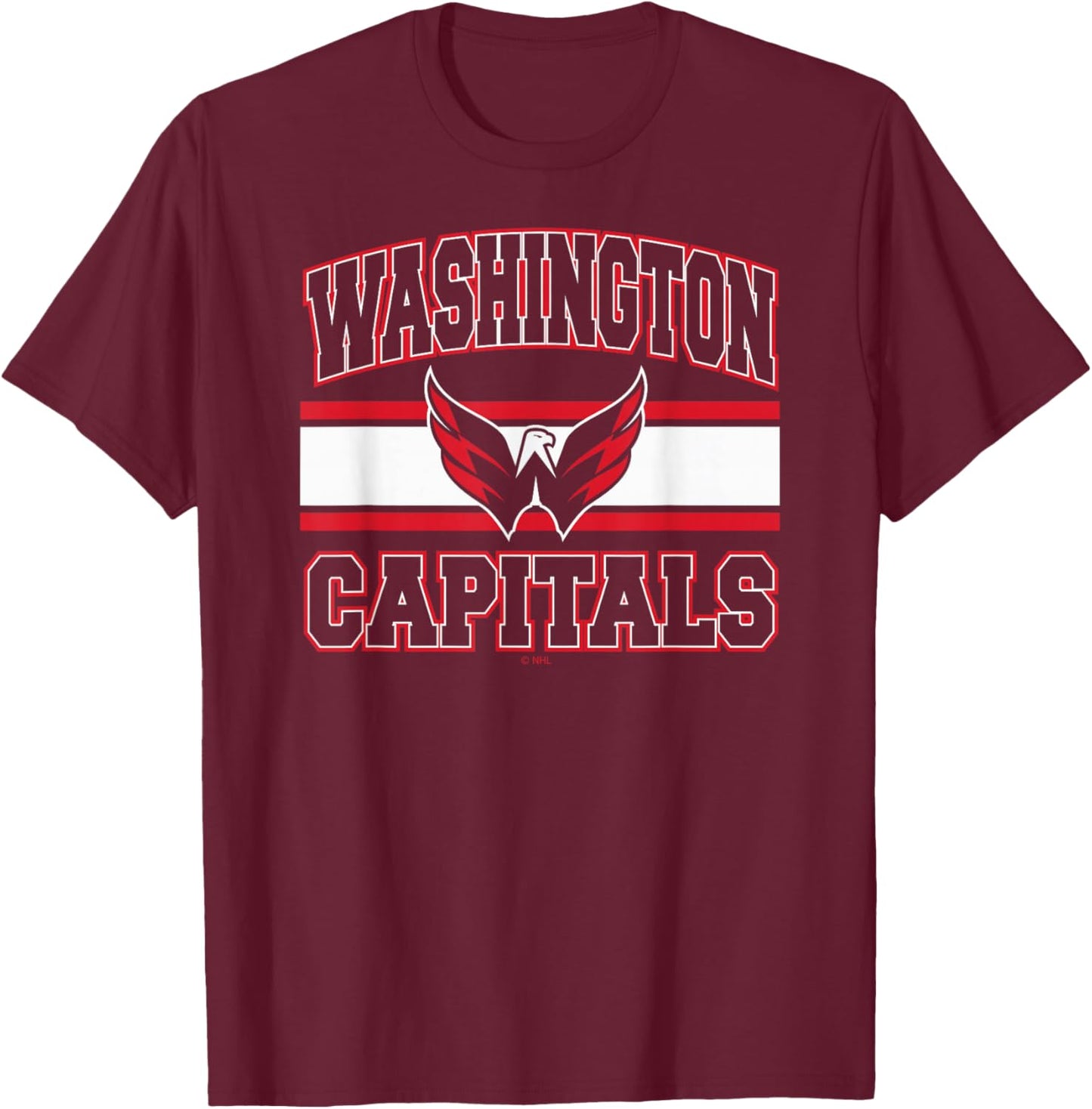 Washington Capitals Stripe Navy Officially Licensed T-Shirt - T-Shirt | Maroon