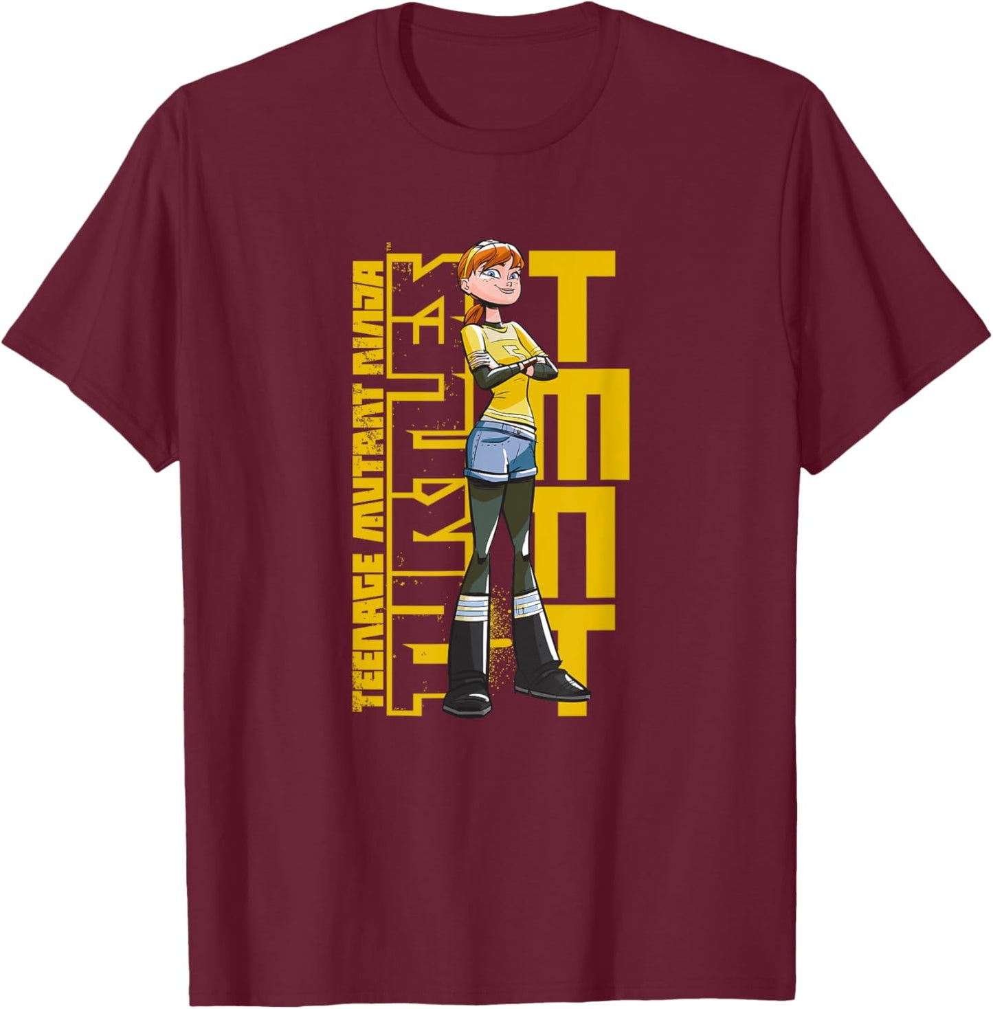 Mademark x Teenage Mutant Ninja Turtles - Teenage Mutant Ninja Turtles - Original TMNT April O'Neil T-Shirt - T-Shirt | Maroon