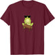 Funny Frog Wearing Sunglasses Playing Xylophone T-Shirt - T-Shirt | Maroon