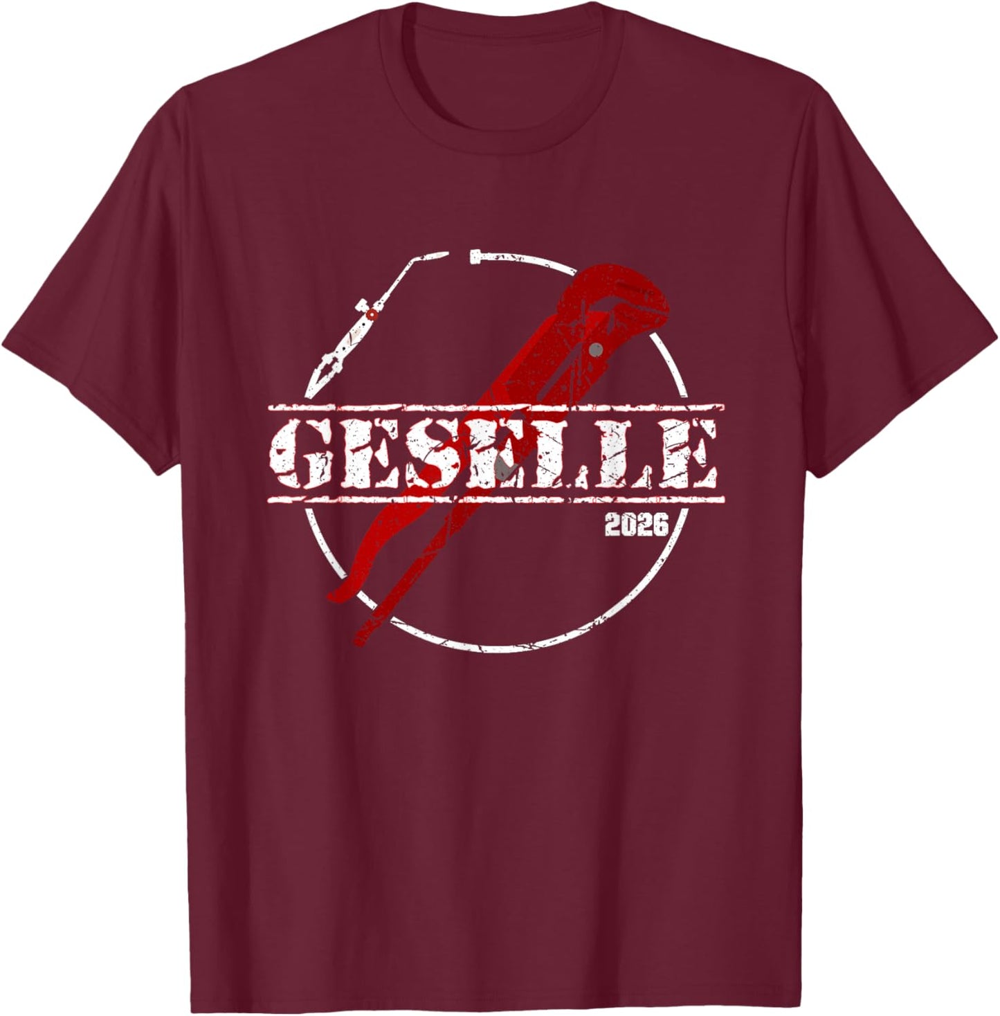 Anlagenmechaniker SHK 2026 Heizungsbauer Geselle T-Shirt - T-Shirt | Maroon