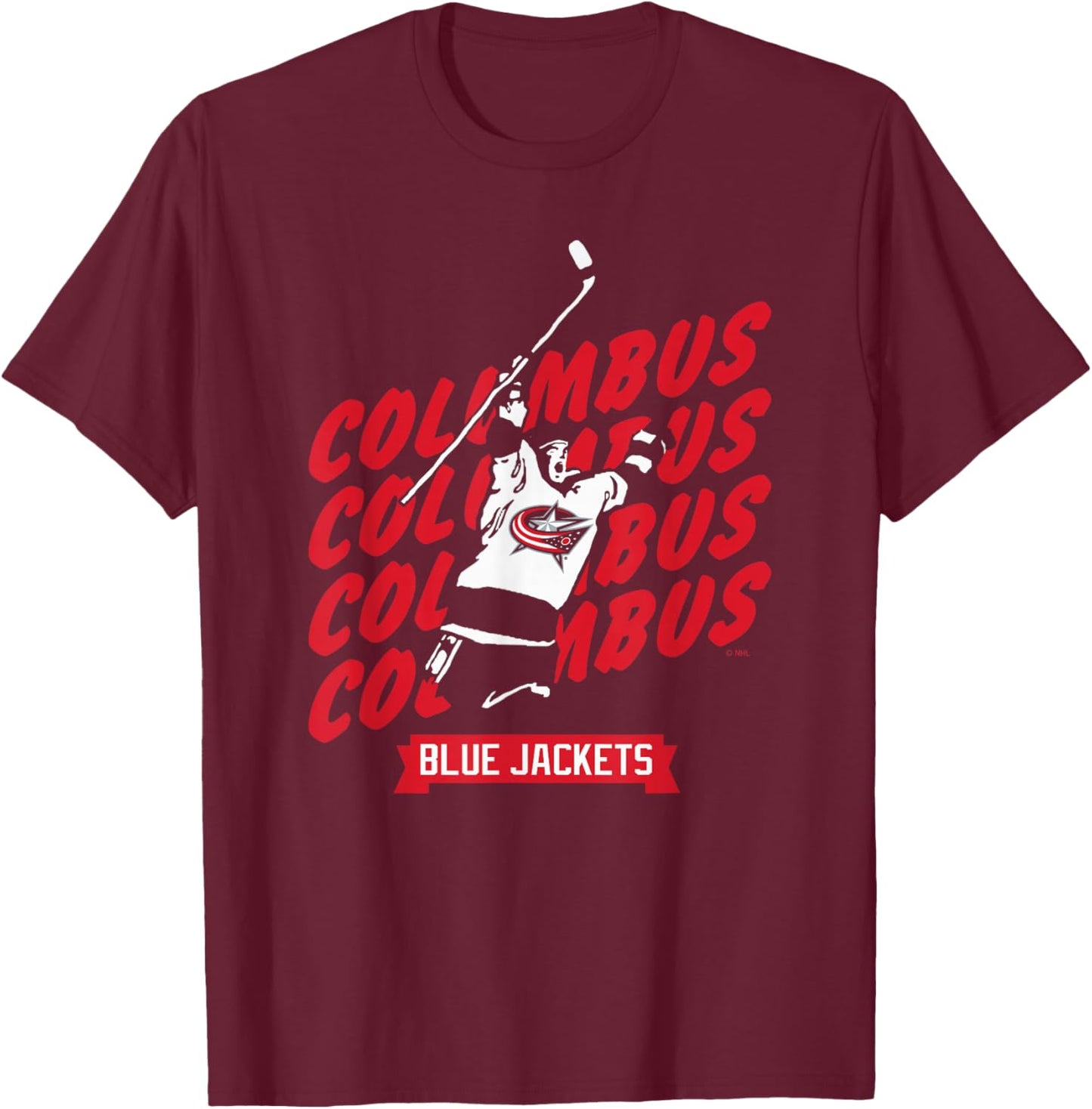 Columbus Blue Jackets Graffiti Navy Officially Licensed T-Shirt - T-Shirt | Maroon