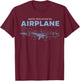 Easily Distracted by Airplanes T-Shirt - T-Shirt | Maroon