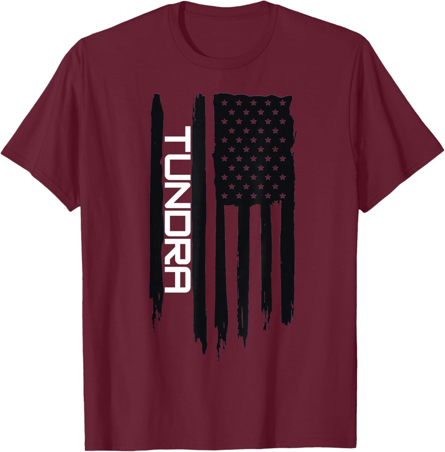 Alaskan Rugged Tundra American Flag USA T-Shirt - T-Shirt | Maroon