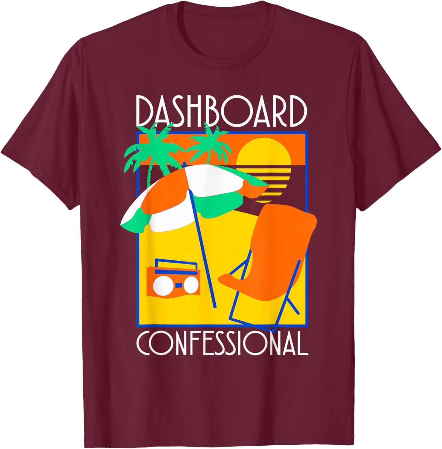 Dashboard Confessional - Vacation , Small, Black T-Shirt - T-Shirt | Maroon
