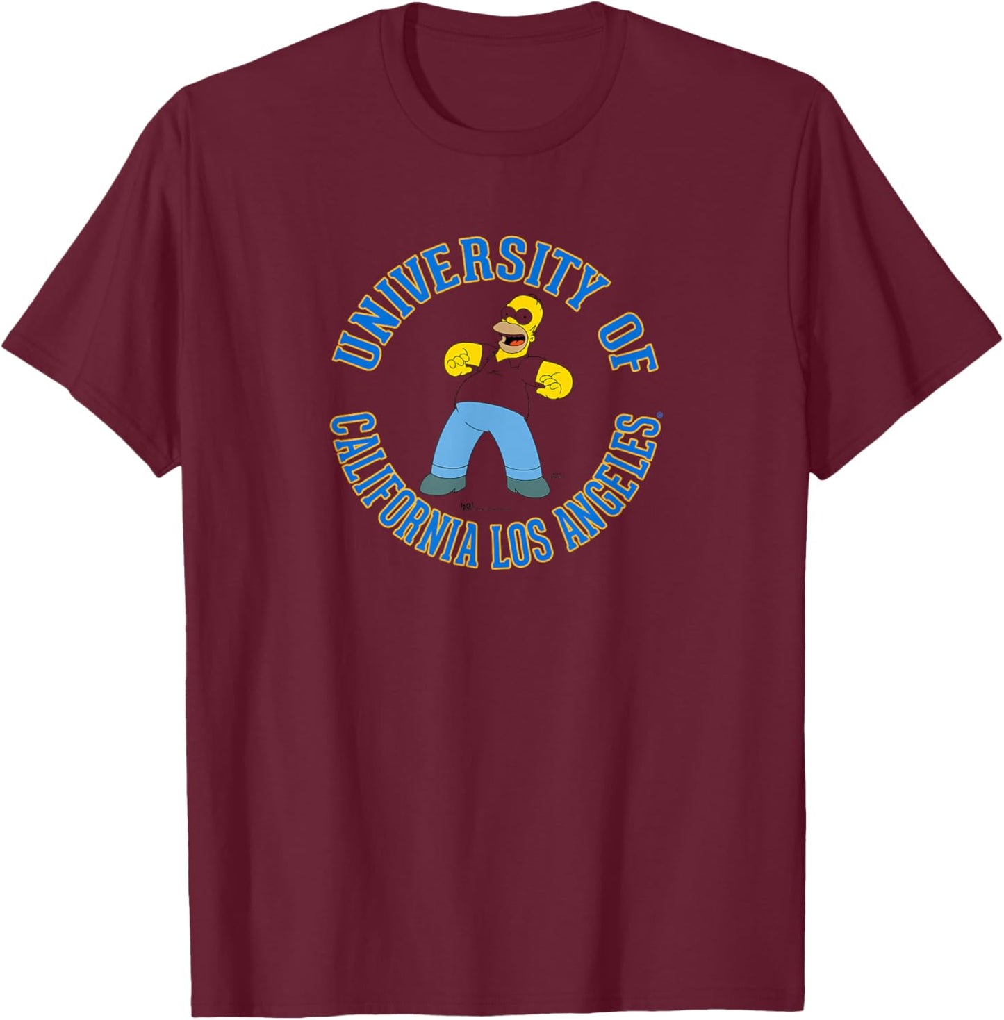 UCLA Bruins Simpsons Homer White Officially Licensed T-Shirt - T-Shirt | Maroon